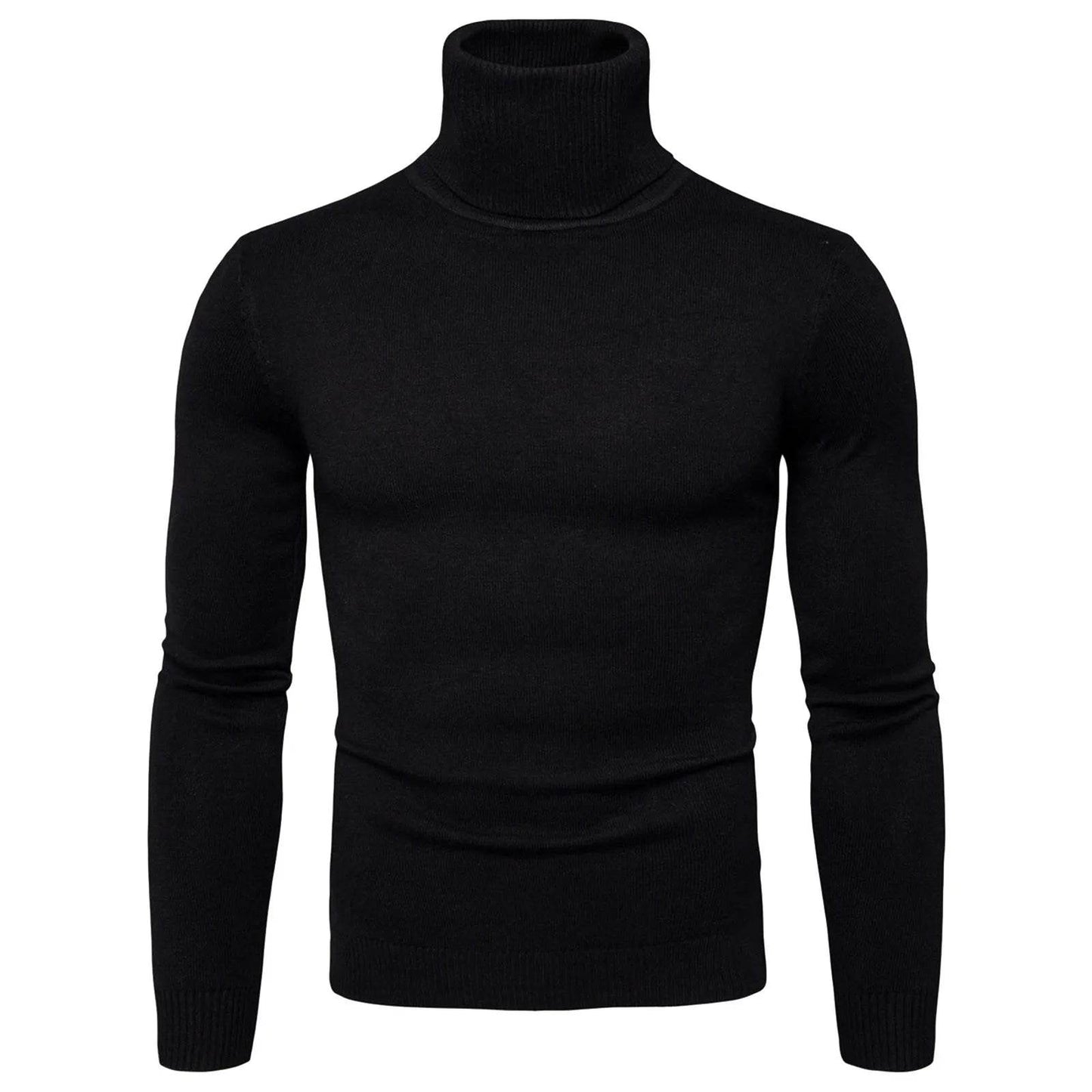 Buy Center Men's Black Turtleneck Sweater - Warm Slim Fit Autumn Top - Buy Center UK