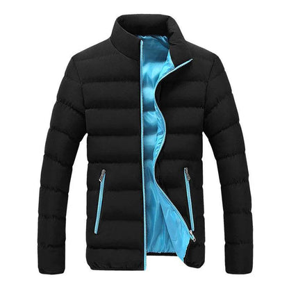 2024 Men's Black Cotton Padded Jacket - Warm & Casual Sportswear - Buy Center UK