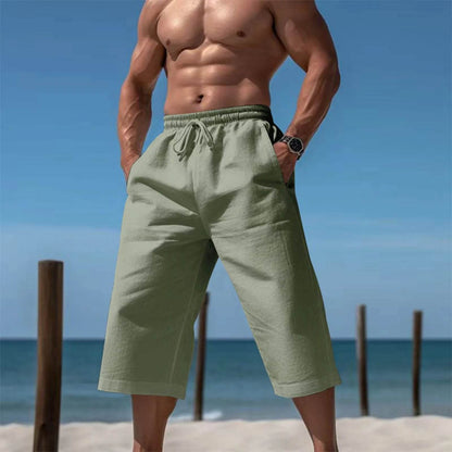Buy Center Men's Casual Cotton Shorts - 3/4 Length, Elastic Waist - Buy Center UK