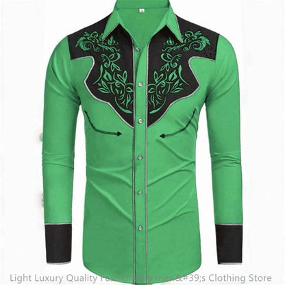 Buy Center Men's Long-Sleeved Denim Shirt - 20 Colors Available - Buy Center UK