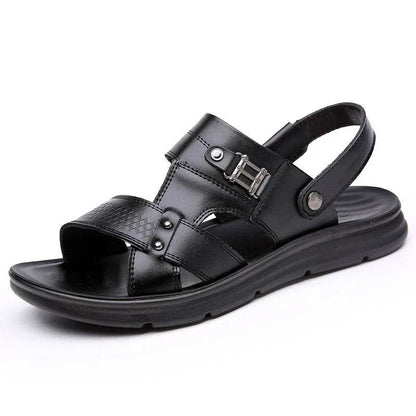 Buy Center Genuine Leather Sandals - Casual Anti-Slip Beach Shoes - Buy Center UK