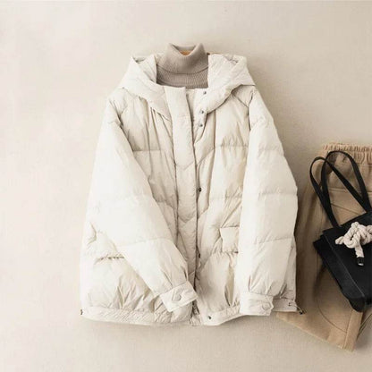 Buy Center Women's Oversize Duck Down Coat - Warm Hooded Jacket - Buy Center UK