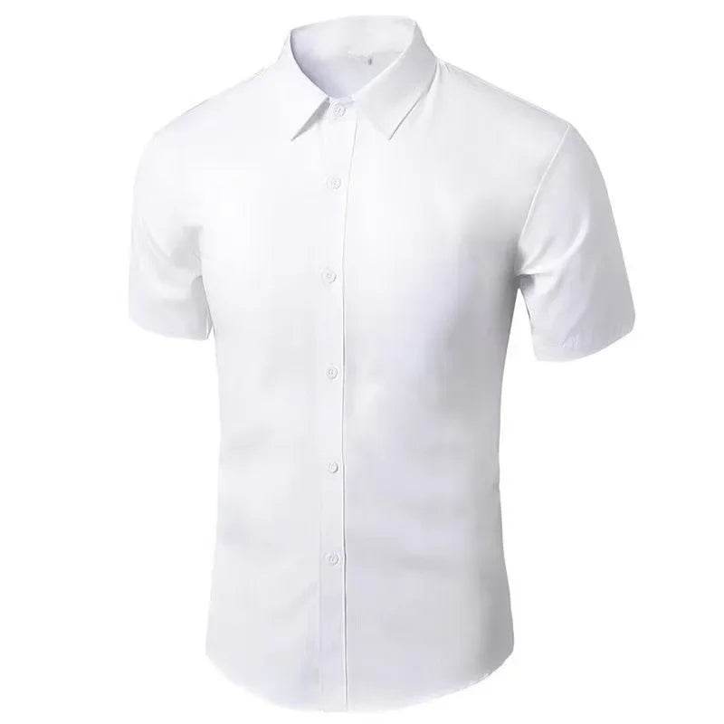 Buy Center Slimming Effect Black Short Sleeve Men's Shirt - Korean Style - Buy Center UK