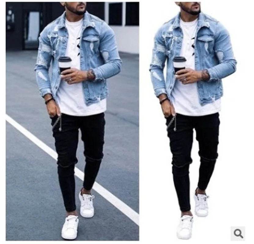Buy Center Men's Denim Jacket - Irregular Design & Casual Style - Buy Center UK