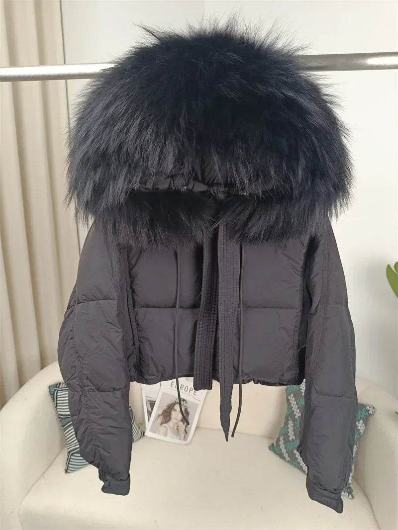 Buy Center Winter Women Jacket - Detachable Fur Collar & Duck Down - Buy Center UK