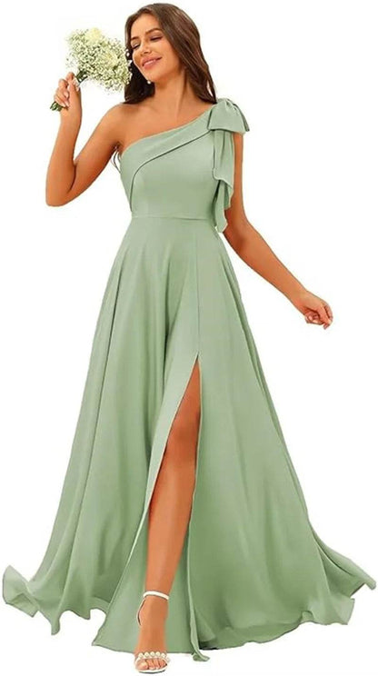 Buy Center Customized Satin A-Line One Shoulder Bridesmaid Dress - Buy Center UK
