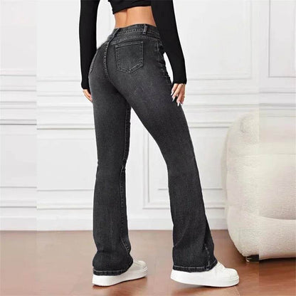 Buy Center Women's Casual Micro Flares Jeans - Vintage Mid Waist - Buy Center UK