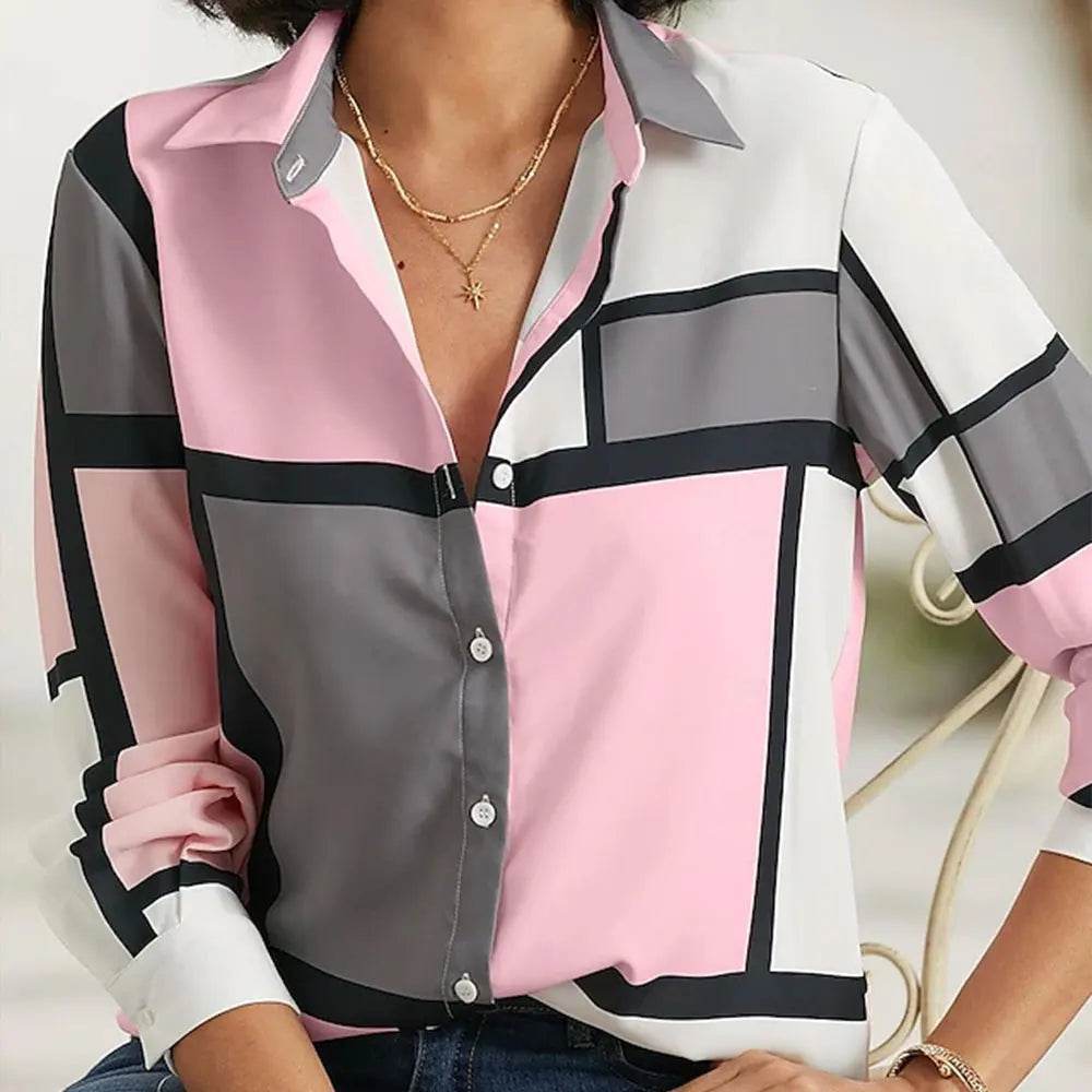 Buy Center Women's Long Sleeve Floral Blouse - Plus Size Office Chic - Buy Center UK