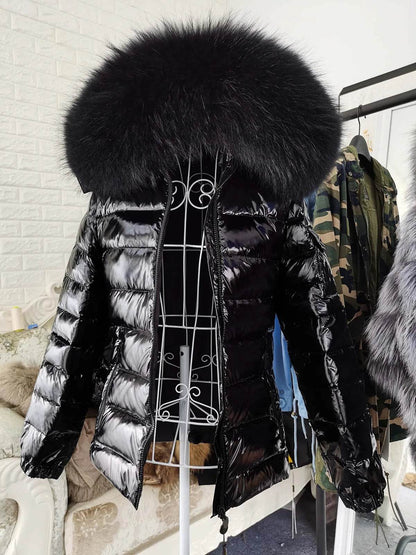 Maomaokong Women’s Winter Jacket - Real Fur Collar, Duck Down Lining - Buy Center UK