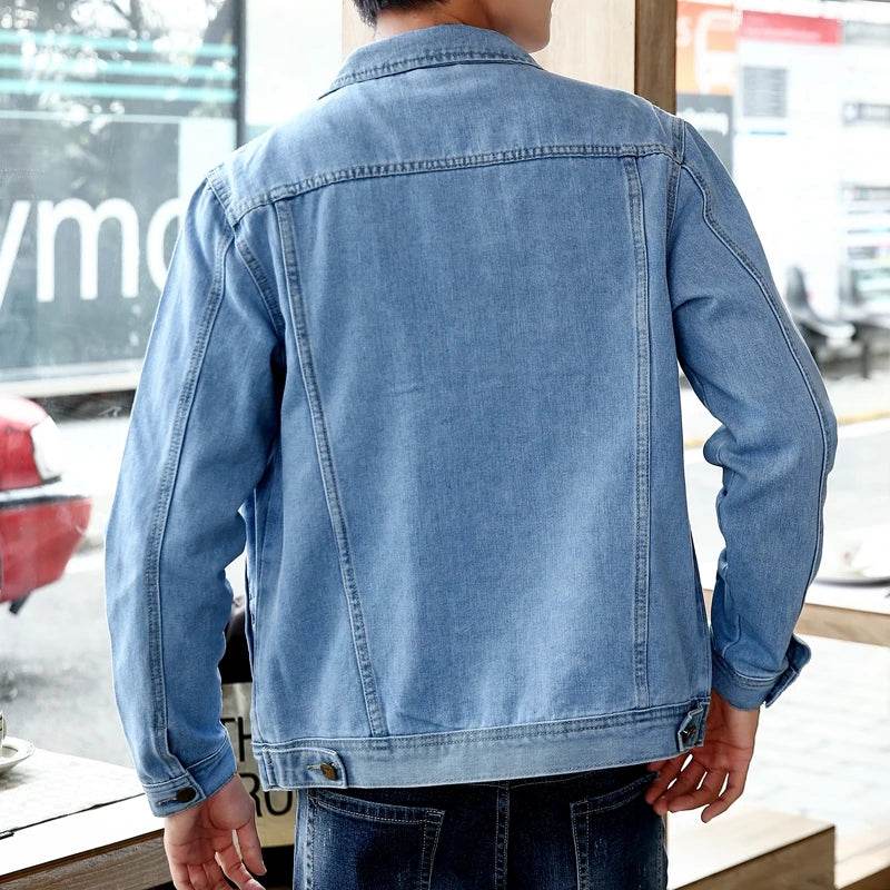 Buy Center Men's Denim Jacket - Casual Turn Down Collar, Spring Style - Buy Center UK