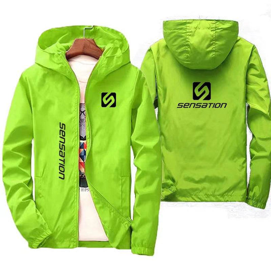 Buy Center Men's Waterproof Windbreaker Jacket - Hooded, Large Size - Buy Center UK