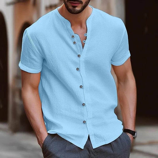 Buy Center Men's Retro Hawaiian Shirt - Casual Cotton Linen Short-Sleeve - Buy Center UK