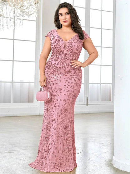 Buy Center Plus Size Blue Evening Dress - Mermaid Sequin Gown 2025 - Buy Center UK