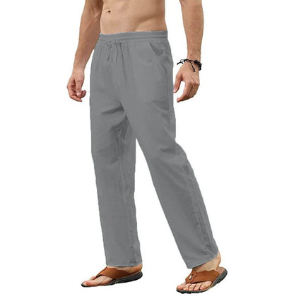 Buy Center Men's Cotton Linen Pants - Breathable Jogger Style Trousers - Buy Center UK