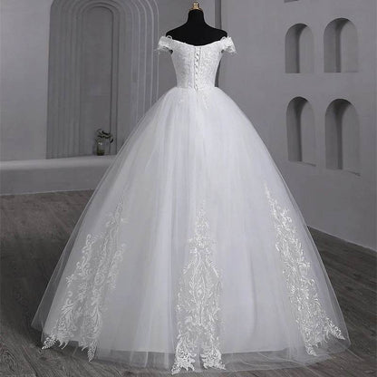Y&M Novias Customized Plus Size Wedding Dress - Elegant Off-Shoulder Gown - Buy Center UK