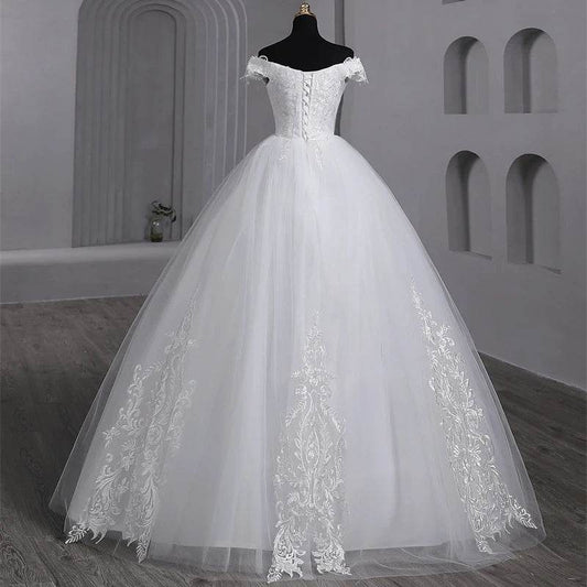Y&M Novias Customized Plus Size Wedding Dress - Elegant Off-Shoulder Gown - Buy Center UK