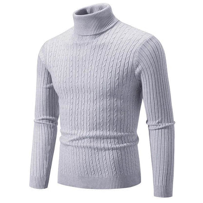 Slim Fit Turtleneck Sweater for Men - Stylish Autumn Winter Wear - Buy Center UK