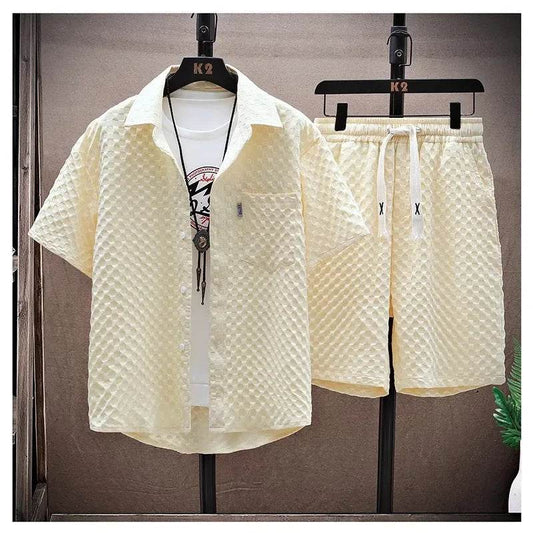 Buy Center Casual Two-Piece Set - Trendy Ice Silk T-Shirt & Shorts - Buy Center UK