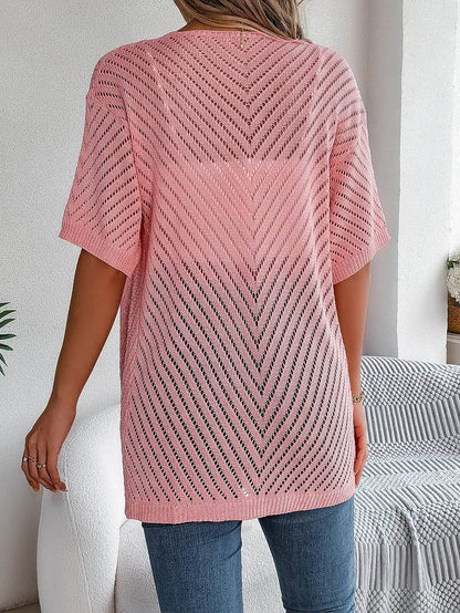 Buy Center Spring Summer Knitted Cardigan - Casual Hollow Out Fit - Buy Center UK