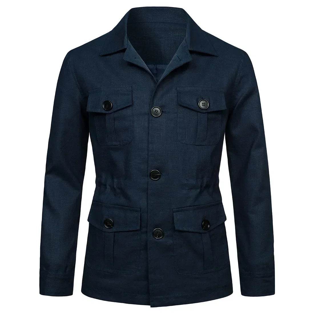 Buy Center Men's Casual Splice Jacket - Turn Down Collar, Slim Fit - Buy Center UK