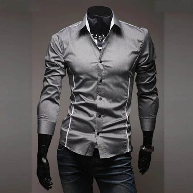 Buy Center Men's Stripes Long Sleeve Shirt - Slim Fit & Casual Style - Buy Center UK