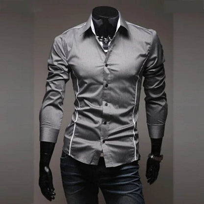 Buy Center Men's Stripes Long Sleeve Shirt - Slim Fit & Casual Style - Buy Center UK
