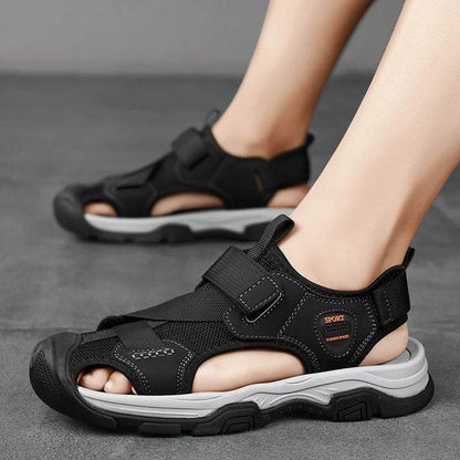 Buy Center Men's Summer Sandals - Genuine Leather, Anti-Slip Comfort - Buy Center UK