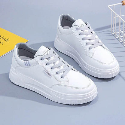 Buy Center Women White Sneakers - Lace-Up, Thick Bottom, Anti-Slip - Buy Center UK
