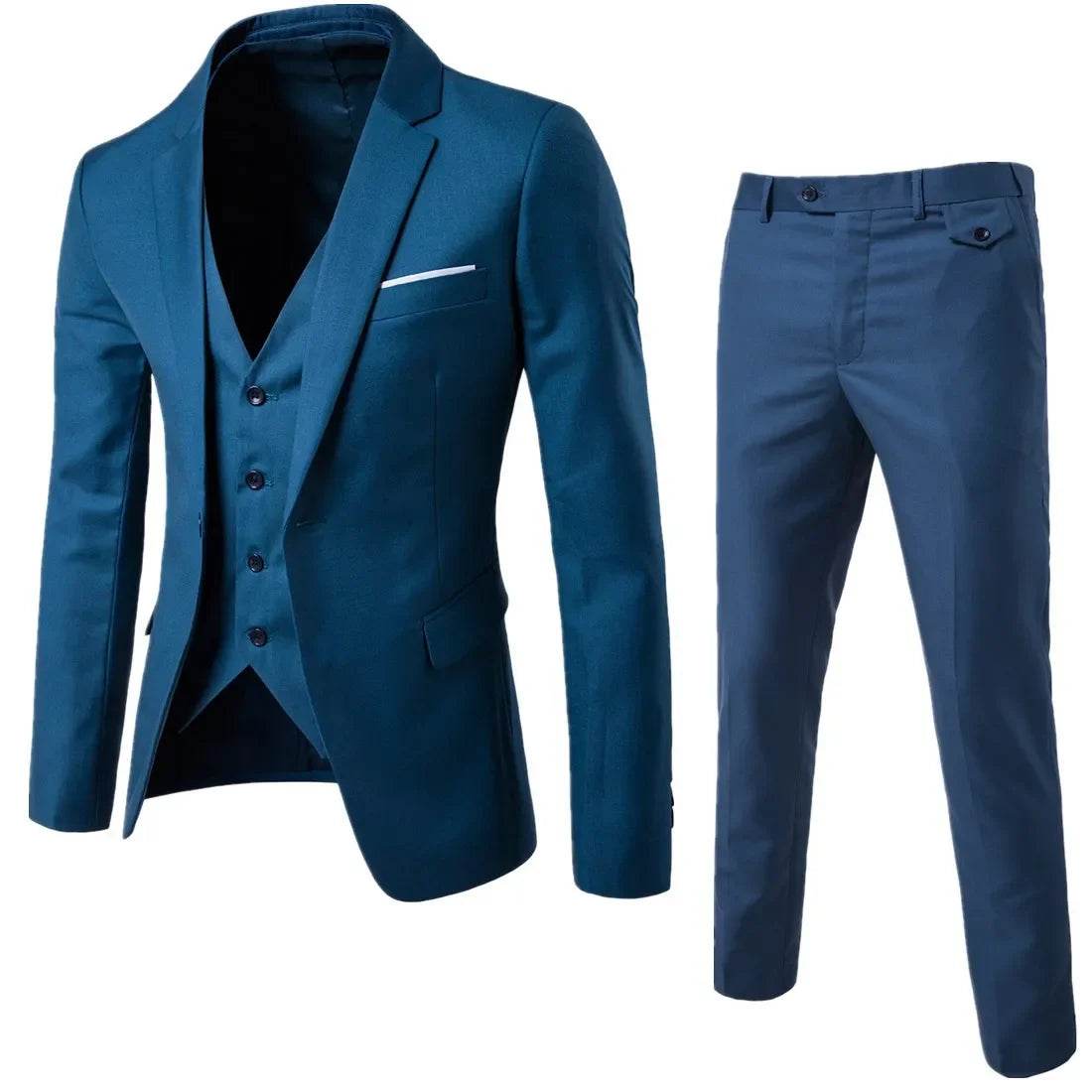 Buy Center Black Casual Suit for Men - Spring Autumn Two-Piece Set - Buy Center UK
