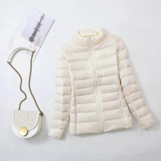 Women's Lightweight Down Jacket - Chic Slim Fit, Warm Oversized Style - Buy Center UK