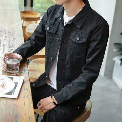 Buy Center Men's Denim Jacket - Korean Slim Fit for Autumn Style - Buy Center UK