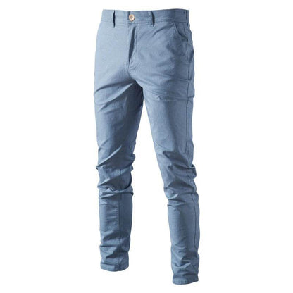 AIOPESON Men’s Slim Fit Trousers - High-Quality Cotton & Spandex - Buy Center UK