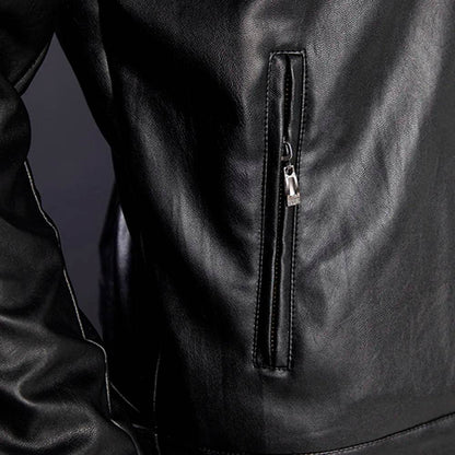 Buy Center Men's Slim Leather Jacket - Custom Printed Motorcycle Coat - Buy Center UK