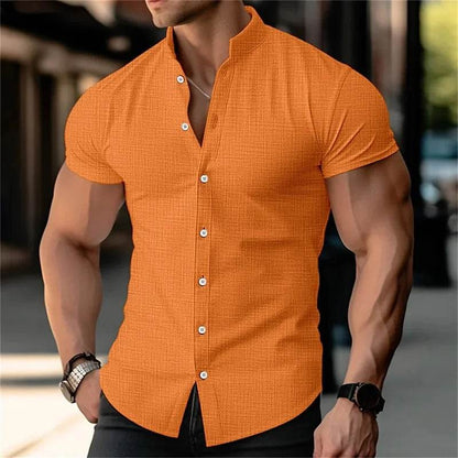 2024 Men's Short Sleeve Linen Shirt - Lightweight & Breathable Fashion - Buy Center UK