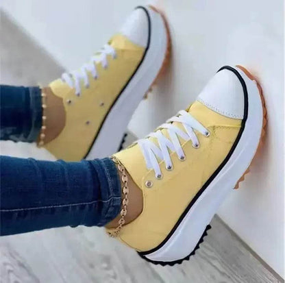Buy Center Women's Classic Canvas Sneakers - Stylish Flat Heel Design - Buy Center UK
