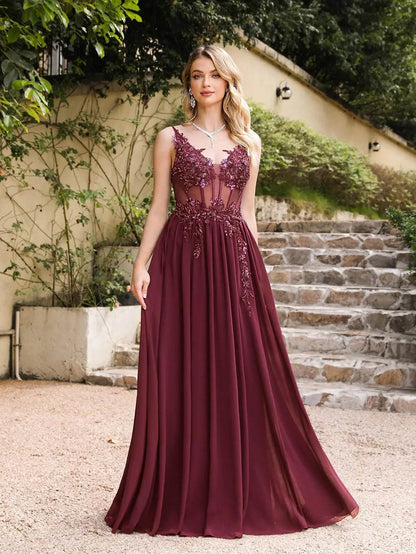 Elegant Spaghetti Straps Mermaid Evening Dress - Beaded Appliques - Buy Center UK