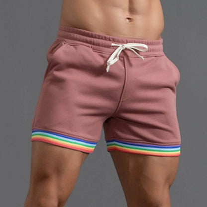 Buy Center Men's Summer Polyester Shorts - Rainbow Colors & Pockets - Buy Center UK