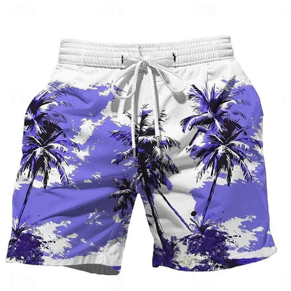 Buy Center 2024 Men's Oversized Quick Dry Shorts - Coconut Tree Print - Buy Center UK