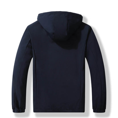 FBI Men's Zipper Jackets - Casual Solid Color, Windproof & Hooded - Buy Center UK