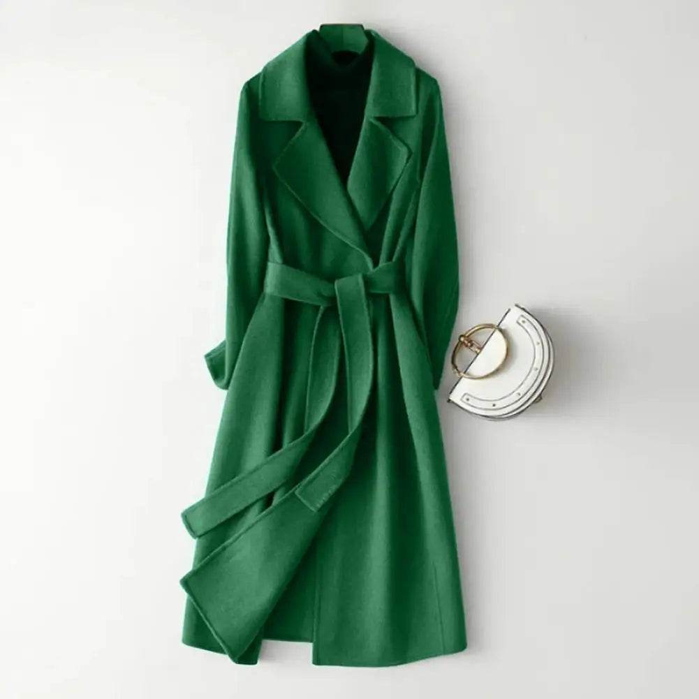 Buy Center Women’s Woolen Coat - Elegant Mid-Calf Winter Overcoat - Buy Center UK