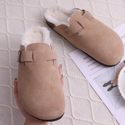 Comwarm Winter Fuzzy Cork Clogs - Plush Fur Lined Slippers for All - Buy Center UK