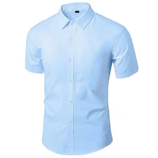 Buy Center Slimming Effect Black Short Sleeve Men's Shirt - Korean Style - Buy Center UK