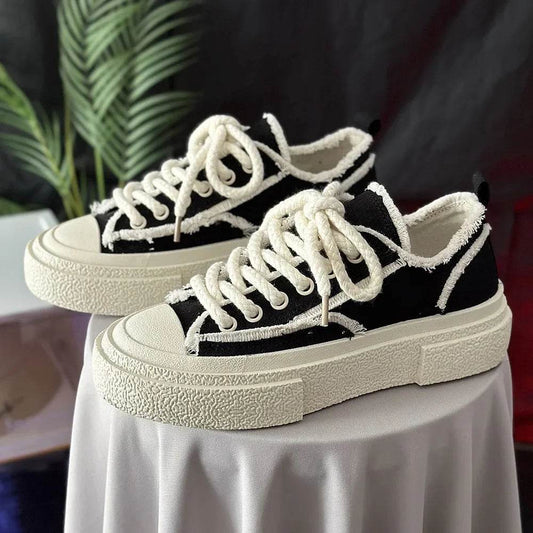 2024 Trendy Canvas Skateboarding Shoes - Comfortable Thick Bottom for Couples - Buy Center UK