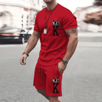 2025 Men's Summer Sports Set - Y2K Style 3D Poker King Design - Buy Center UK