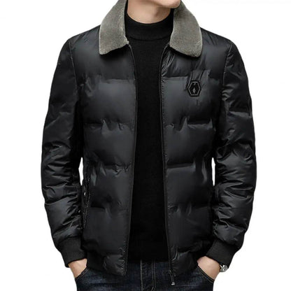 Buy Center Men’s Thickened Down Coat - Windproof, Faux Fur Lapel - Buy Center UK