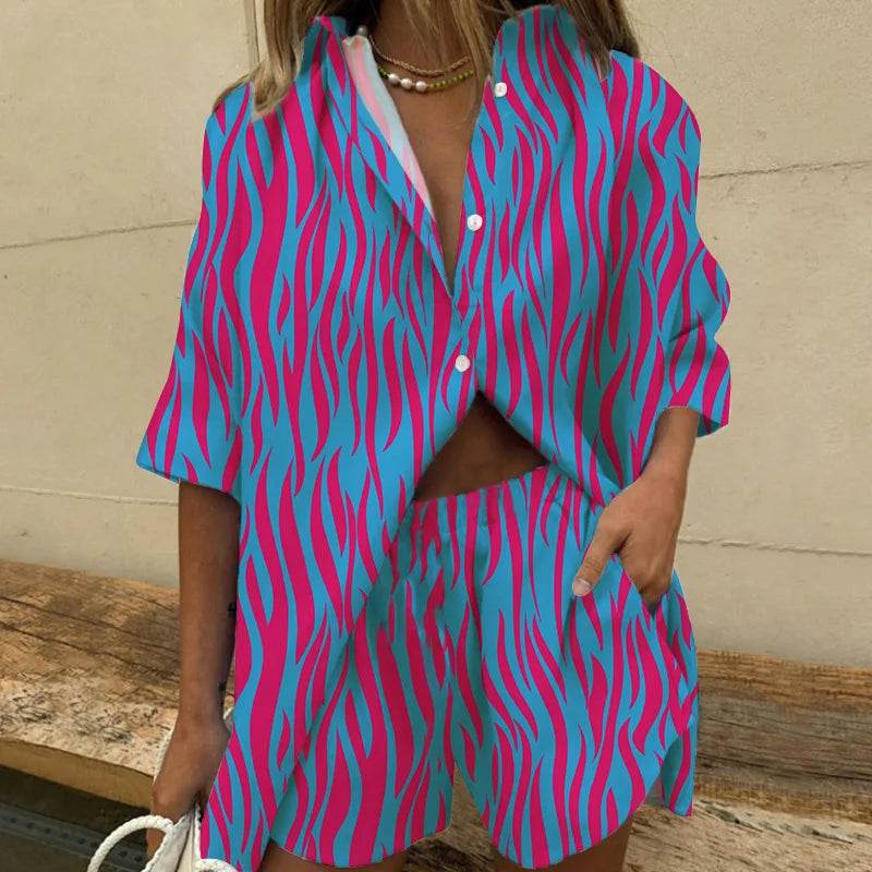 Buy Center Two Piece Women's Summer Set - Stylish Print, Loose Fit - Buy Center UK