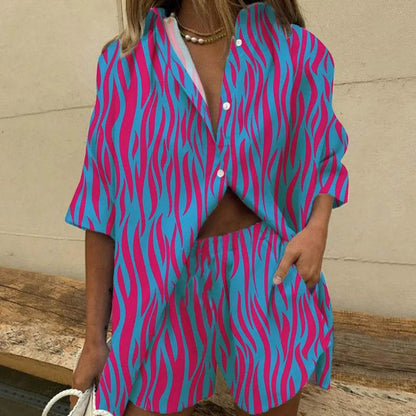 Buy Center Two Piece Women's Summer Set - Stylish Print, Loose Fit - Buy Center UK