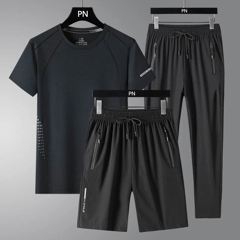 2025 Summer Black White Tracksuit Set - Men's Oversized Sportswear - Buy Center UK