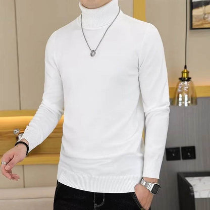Buy Center Men's Black and White Turtleneck Sweater - Stylish Knit - Buy Center UK