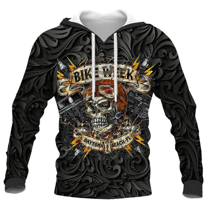 2023 Men's Vogue Skull Motorcycle Hoodie - Loose Fit, 3D Printed - Buy Center UK